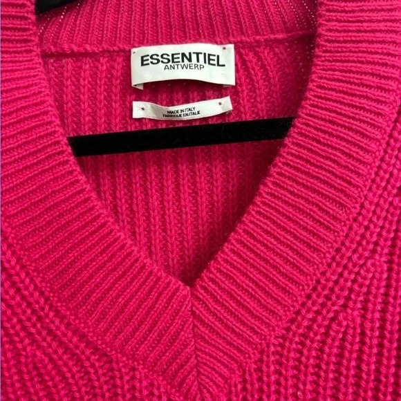 Essentiel Antwerp Fuschia Pink Cable Knit Sweater Sz XS made in Italy - Picture 11 of 12